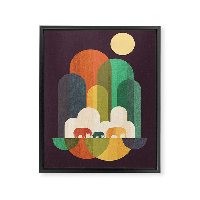 Elephant walk Framed Canvas Print Gallery Image 6
