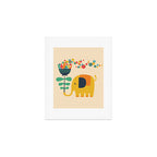 Elephant with giant flower Art Print Gallery Image 1