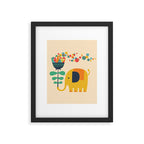 Elephant with giant flower Framed Art Print Gallery Image 5