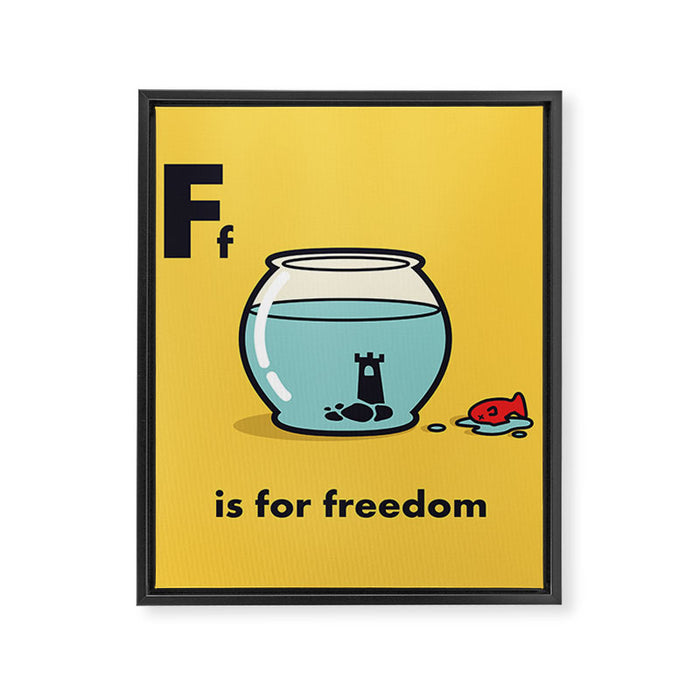 F is for freedom - the irony Framed Canvas Print Gallery Image 1