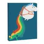 Fat Unicorn on Rainbow Jetpack Canvas Print Gallery Image 6