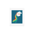 Fat Unicorn on Rainbow Jetpack Art Print Gallery Image 1