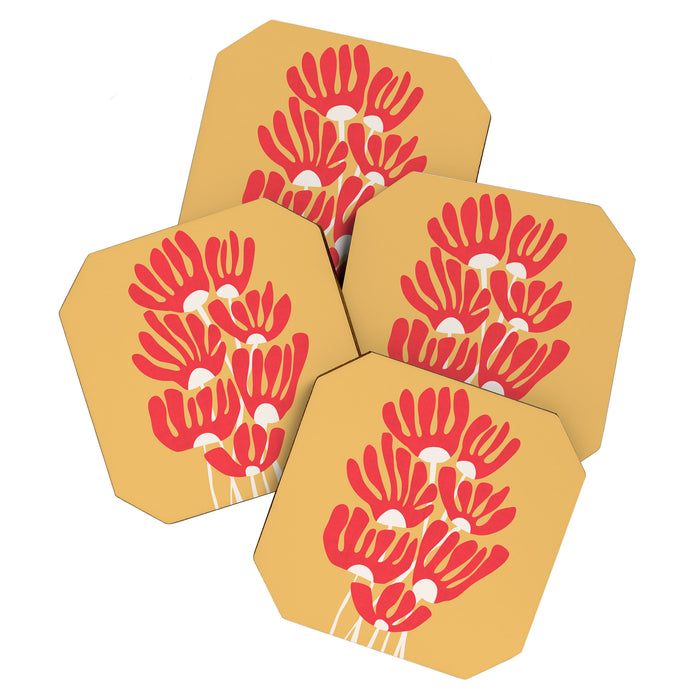 Fiery flowers Coaster Gallery Image 1