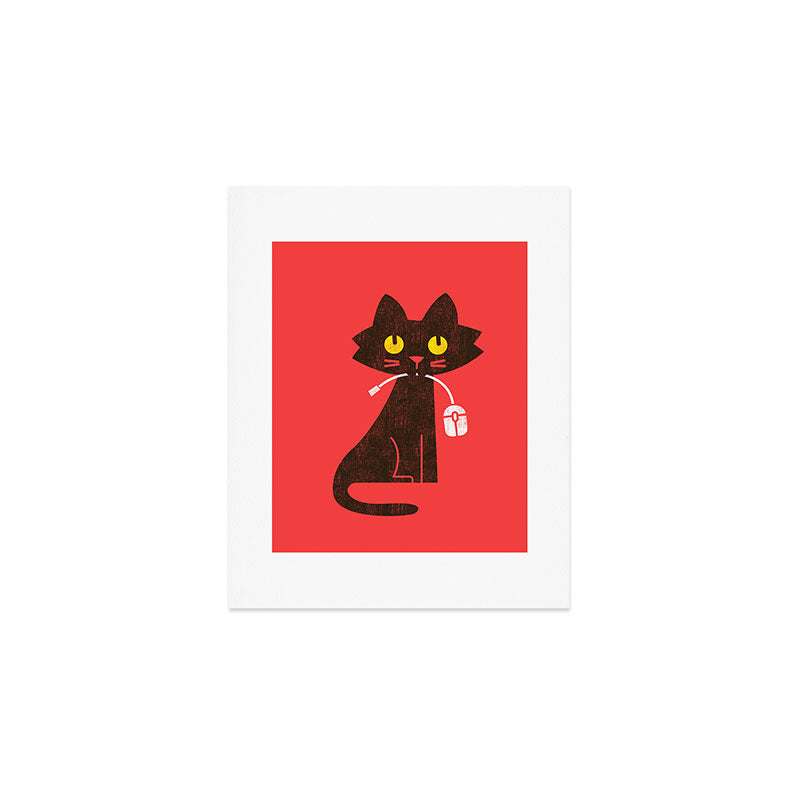 Fitz - Hungry hungry cat (and unfortunate mouse) Art Print Gallery Image 1