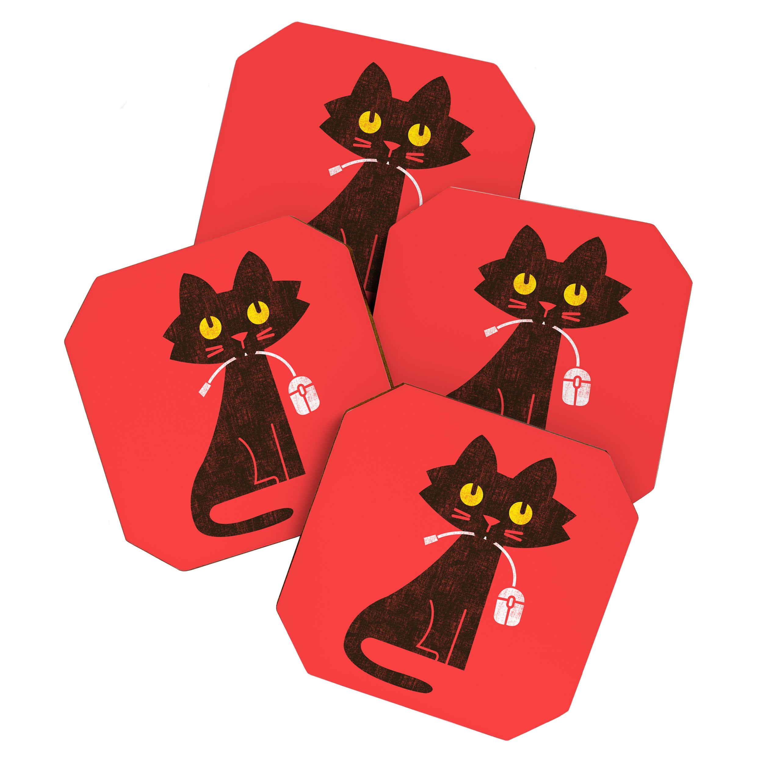 Fitz - Hungry hungry cat (and unfortunate mouse) Coaster Gallery Image 1