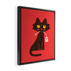 Fitz - Hungry hungry cat (and unfortunate mouse) Framed Canvas Print Gallery Image 2