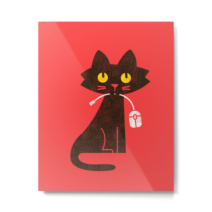 Fitz - Hungry hungry cat (and unfortunate mouse) Metal Print Gallery Image 1