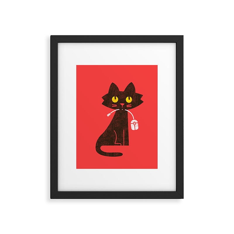 Fitz - Hungry hungry cat (and unfortunate mouse) Framed Art Print Gallery Image 5