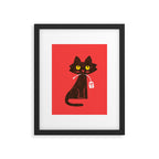 Fitz - Hungry hungry cat (and unfortunate mouse) Framed Art Print Gallery Image 5