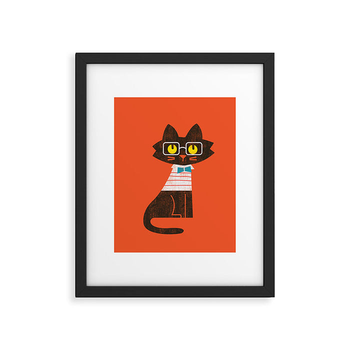 Fitz - Preppy cat Framed Art Print Gallery Image 1