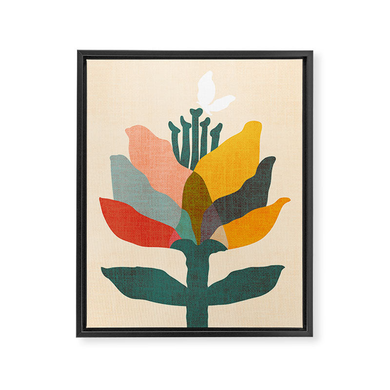 Flower and butterfly Framed Canvas Print Gallery Image 6