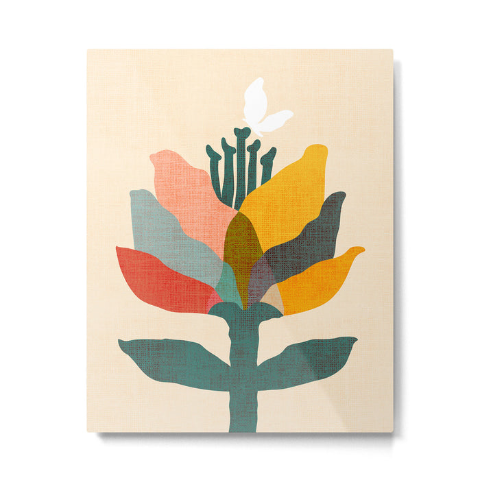 Flower and butterfly Metal Print Gallery Image 1