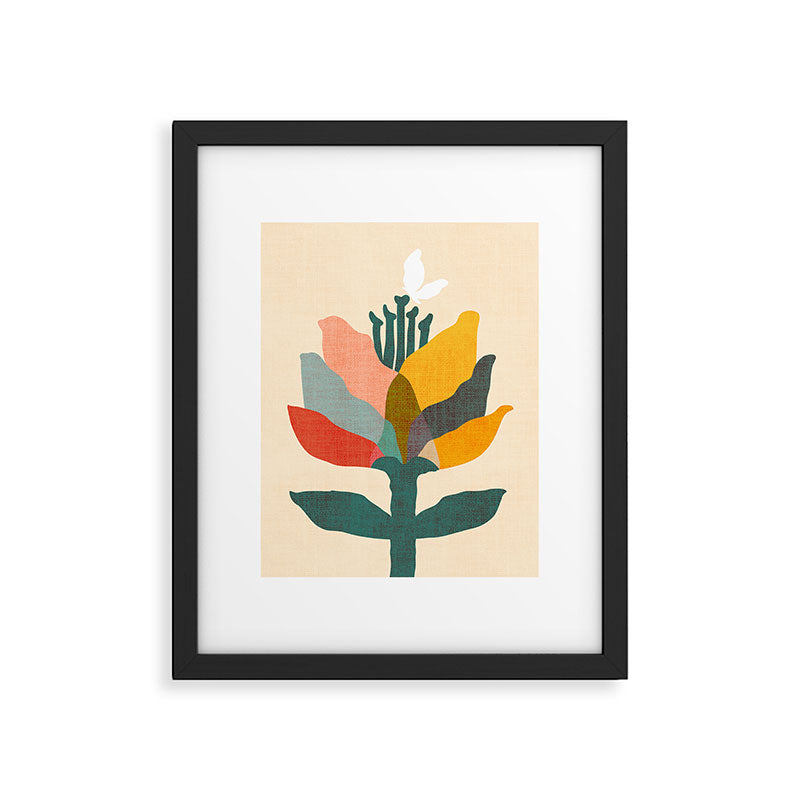 Flower and butterfly Framed Art Print Gallery Image 5