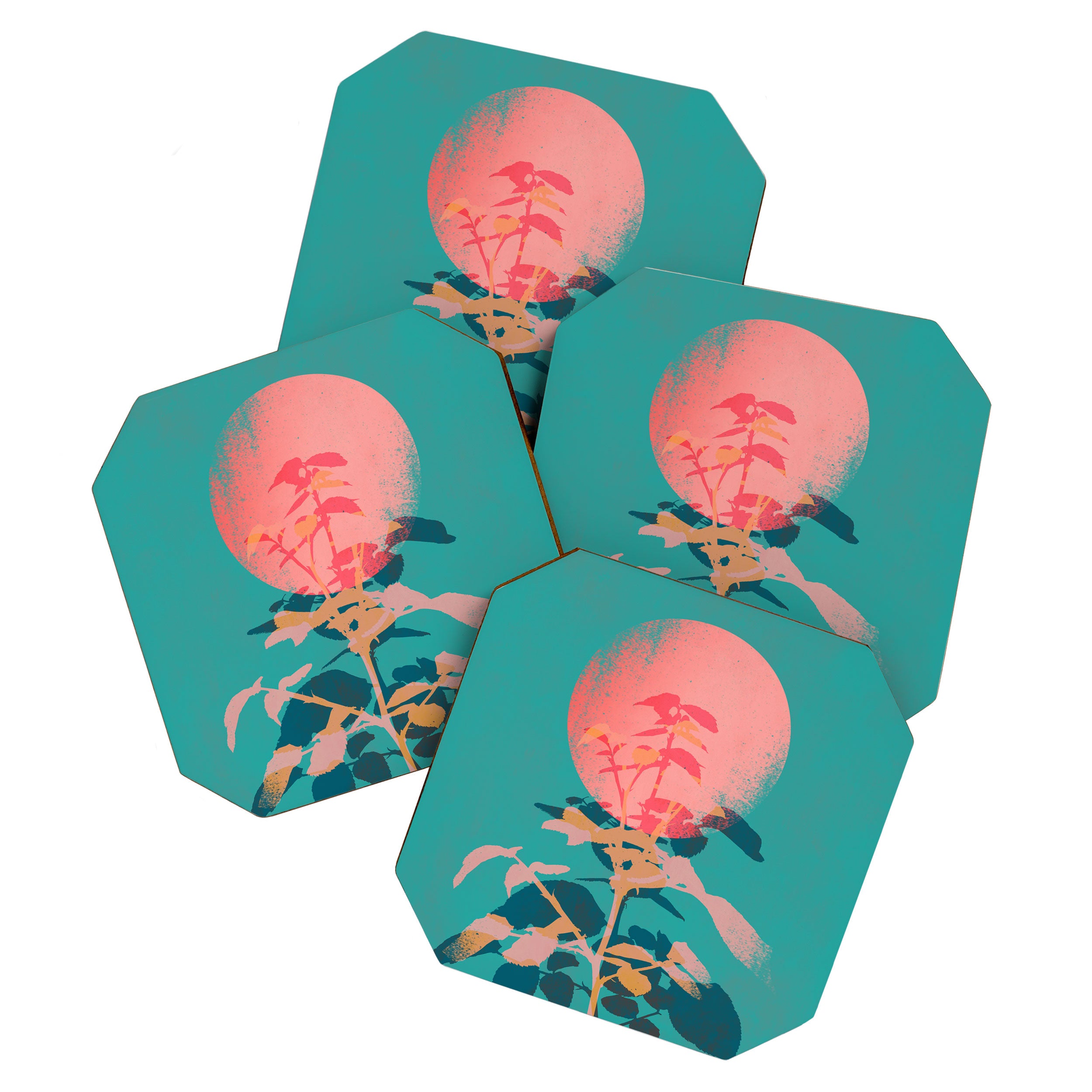 Flower noir Coaster Gallery Image 1