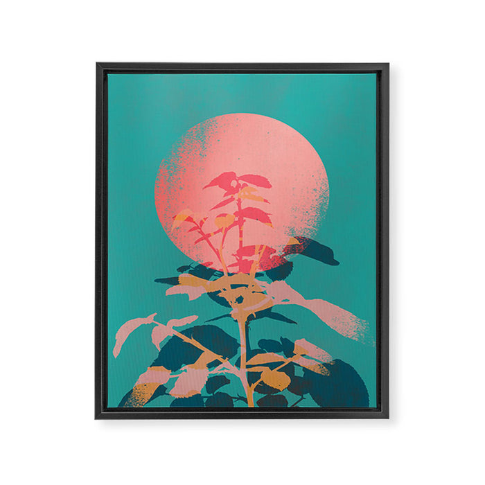 Flower noir Framed Canvas Print Gallery Image 1