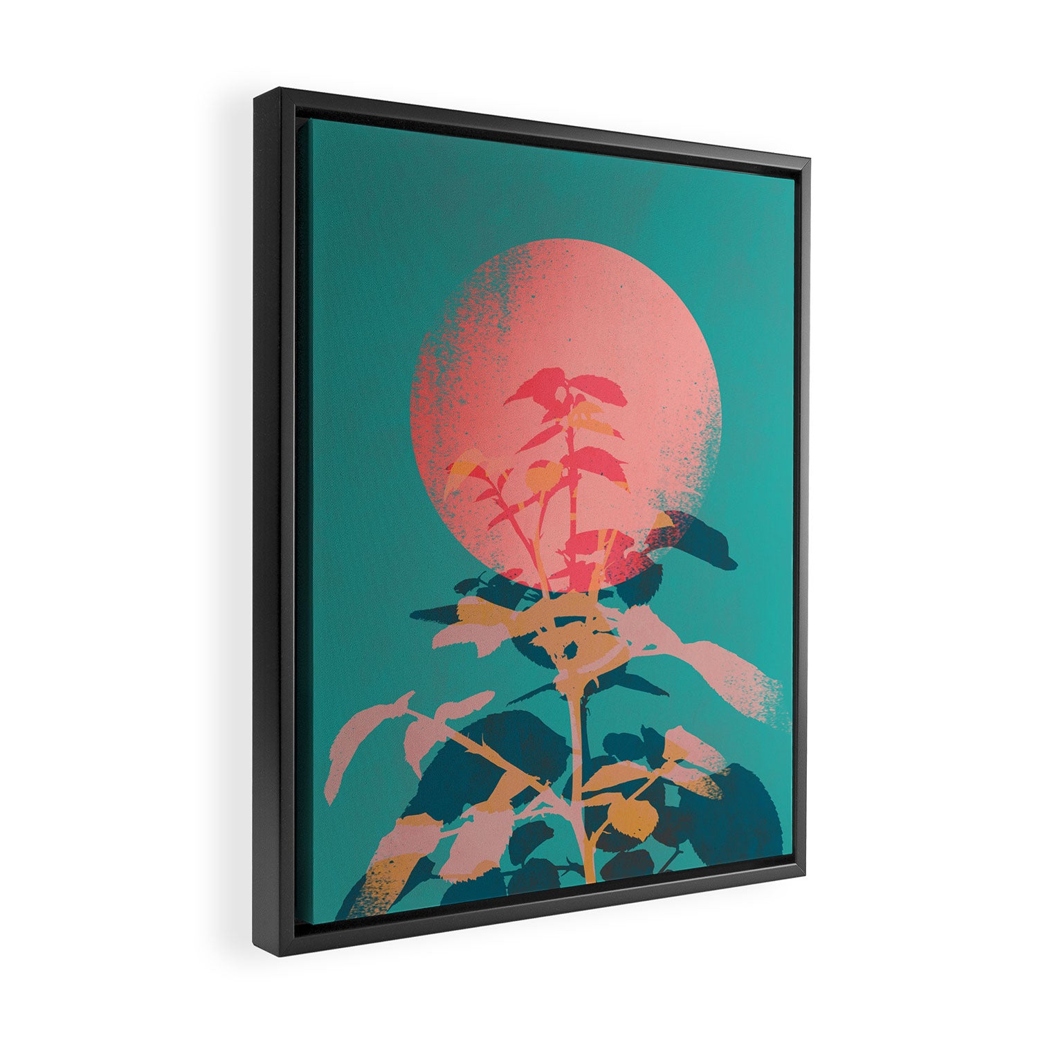 Flower noir Framed Canvas Print Gallery Image 2