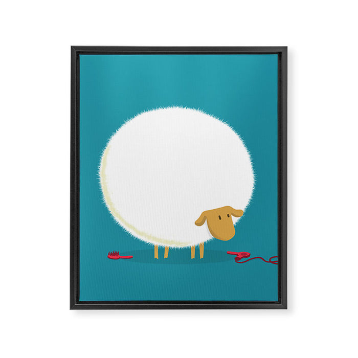Fluffy Sheep Framed Canvas Print Gallery Image 1