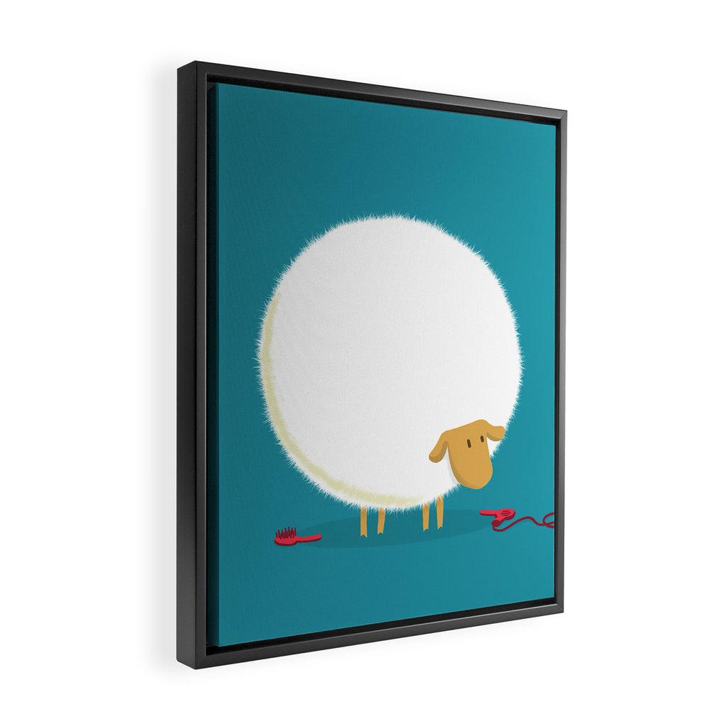 Fluffy Sheep Framed Canvas Print Gallery Image 2
