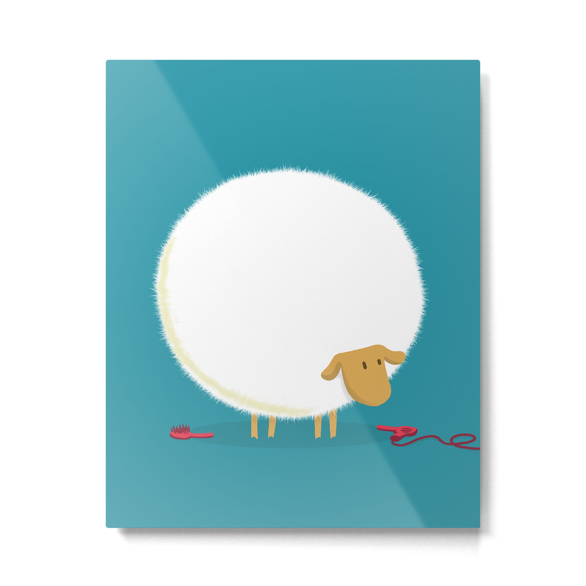 Fluffy Sheep Metal Print Gallery Image 4
