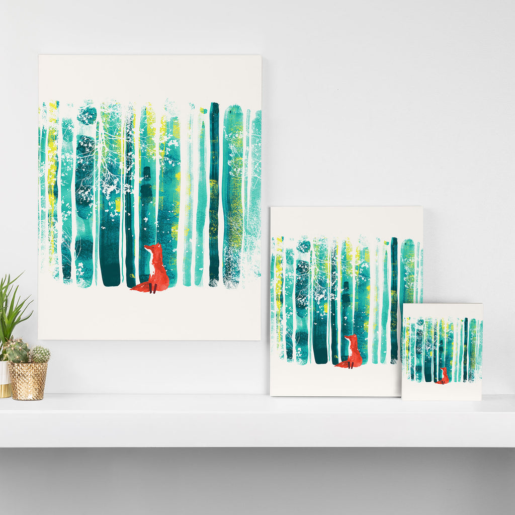 Fox in quiet forest Canvas Print Gallery Image 3