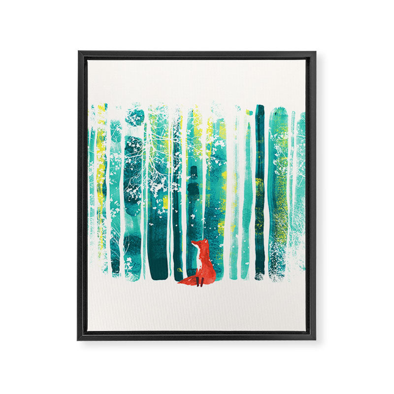Fox in quiet forest Framed Canvas Print Gallery Image 6