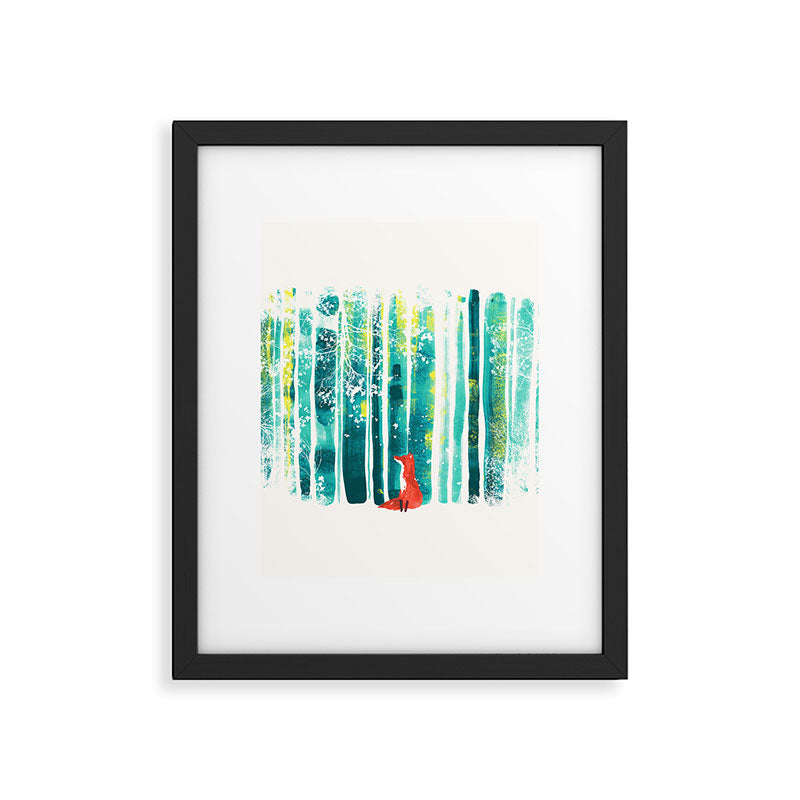 Fox in quiet forest Framed Art Print Gallery Image 4