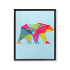 Fractal Bear - neon colorways Framed Canvas Print Gallery Image 6