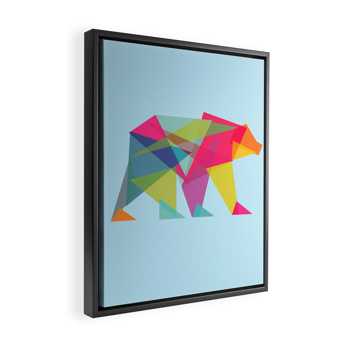 Fractal Bear - neon colorways Framed Canvas Print Gallery Image 2