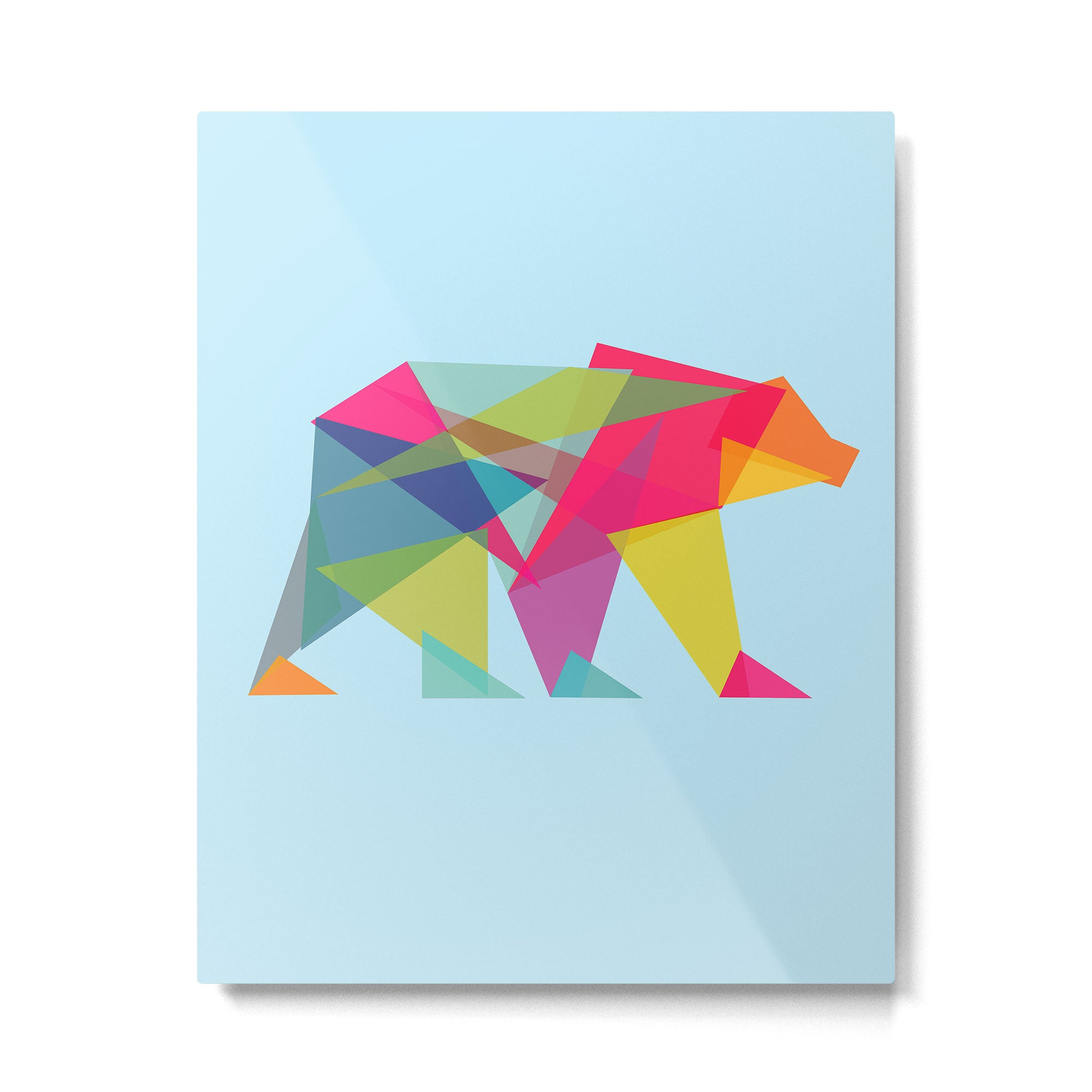Fractal Bear - neon colorways Metal Print Gallery Image 4