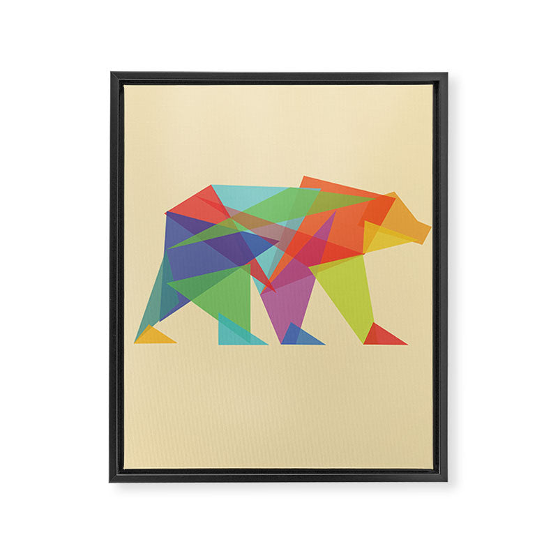 Fractal Geometric bear Framed Canvas Print Gallery Image 6