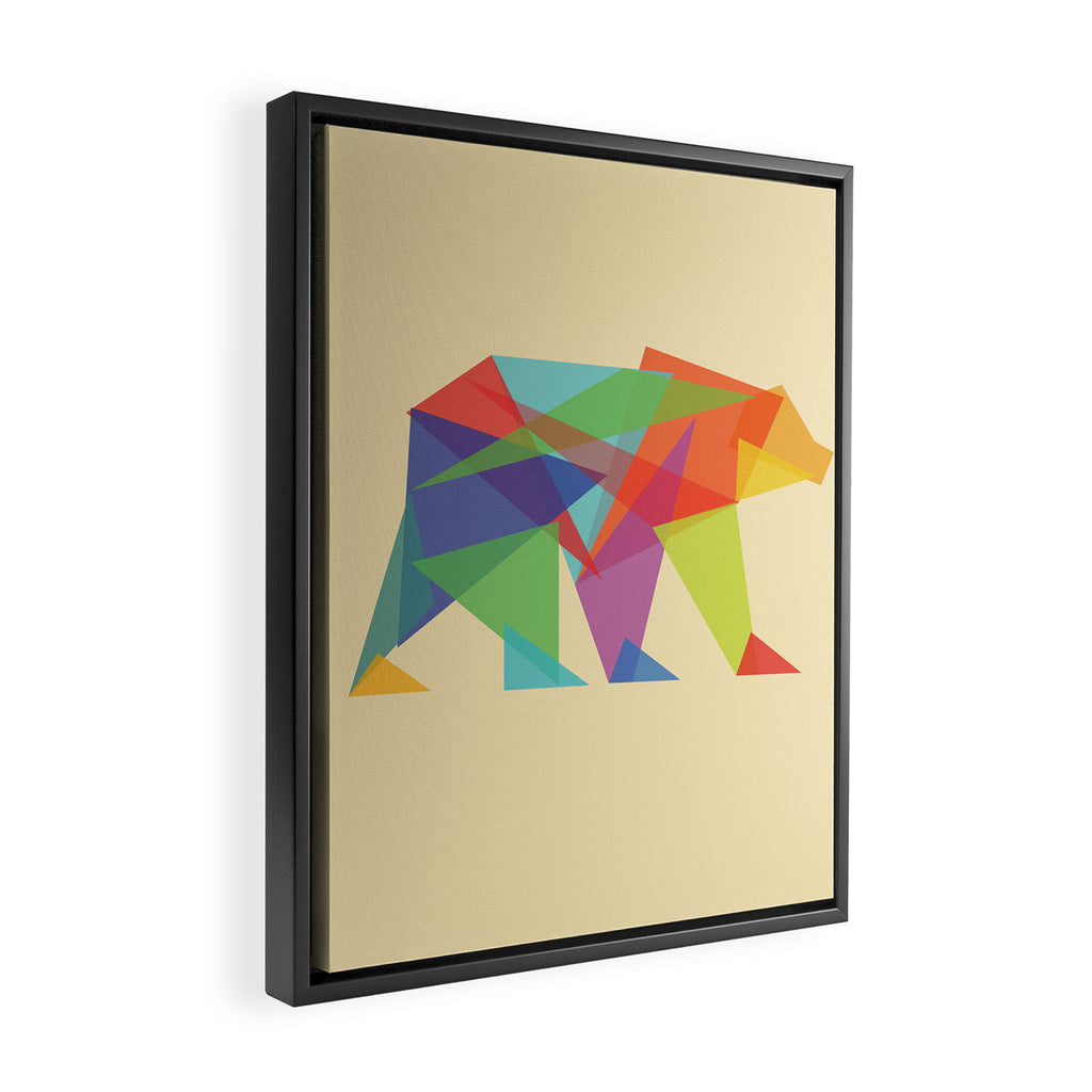 Fractal Geometric bear Framed Canvas Print Gallery Image 2
