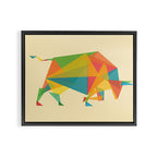 Fractal Geometric Bull Framed Canvas Print Gallery Image 12