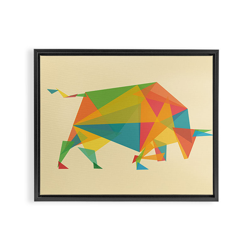 Fractal Geometric Bull Framed Canvas Print Gallery Image 12