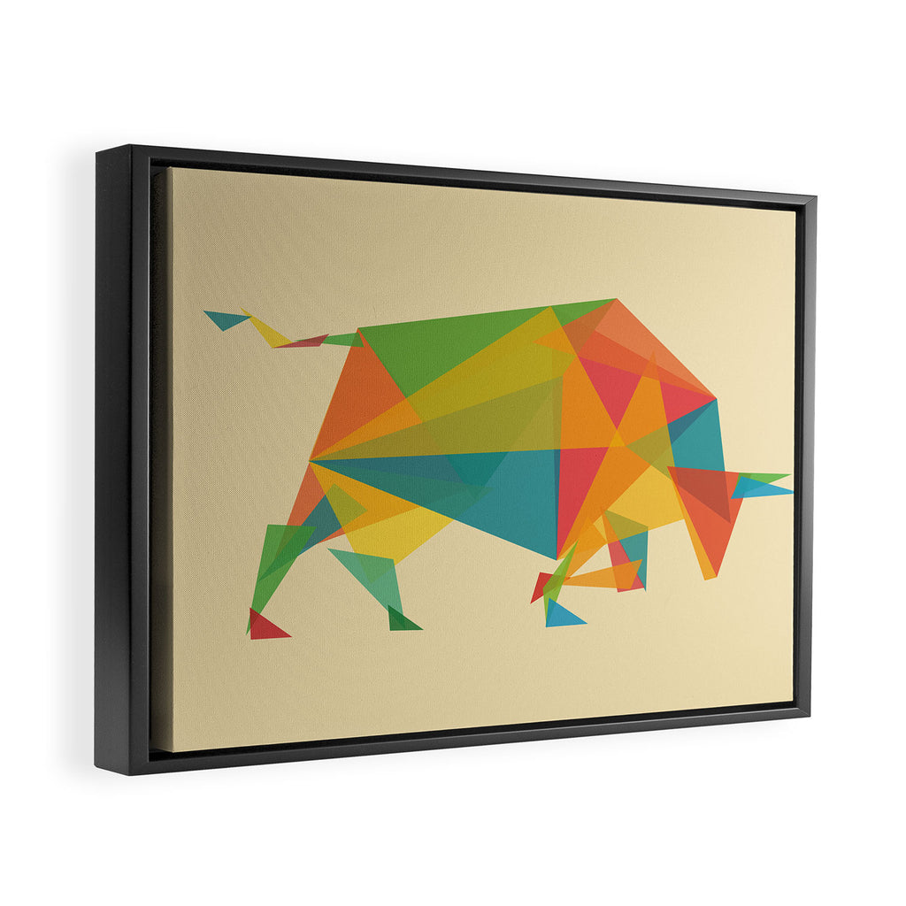 Fractal Geometric Bull Framed Canvas Print Gallery Image 2