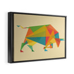 Fractal Geometric Bull Framed Canvas Print Gallery Image 2