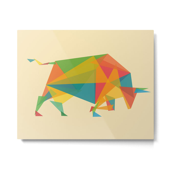 Fractal Geometric Bull Metal Print Gallery Image 1