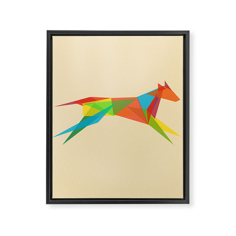 Fractal Geometric Dog Framed Canvas Print Gallery Image 6