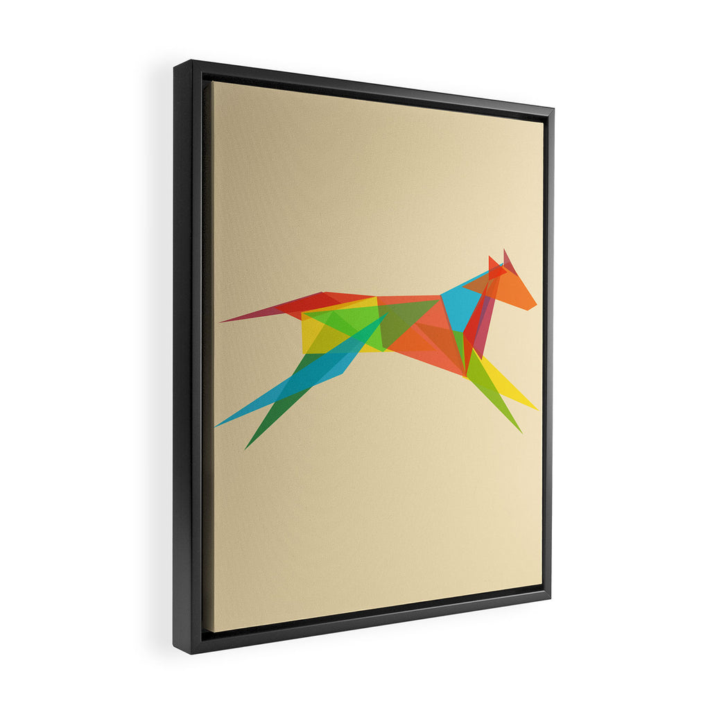 Fractal Geometric Dog Framed Canvas Print Gallery Image 2