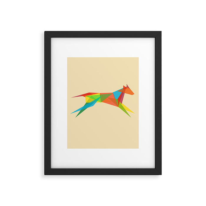 Fractal Geometric Dog Framed Art Print Gallery Image 1