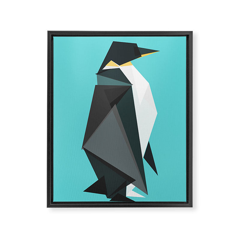 Fractal geometric emperor penguin Framed Canvas Print Gallery Image 6