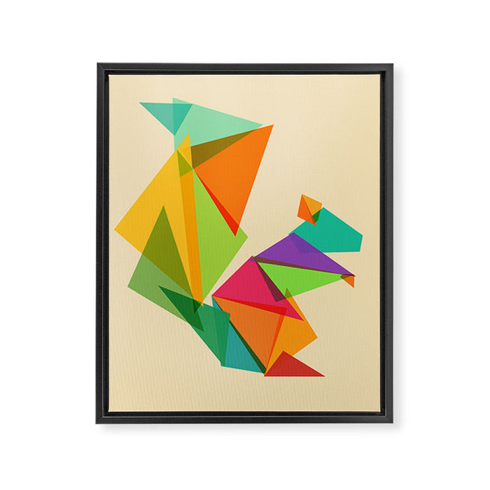 Fractal geometric Squirrel Framed Canvas Print Gallery Image 1