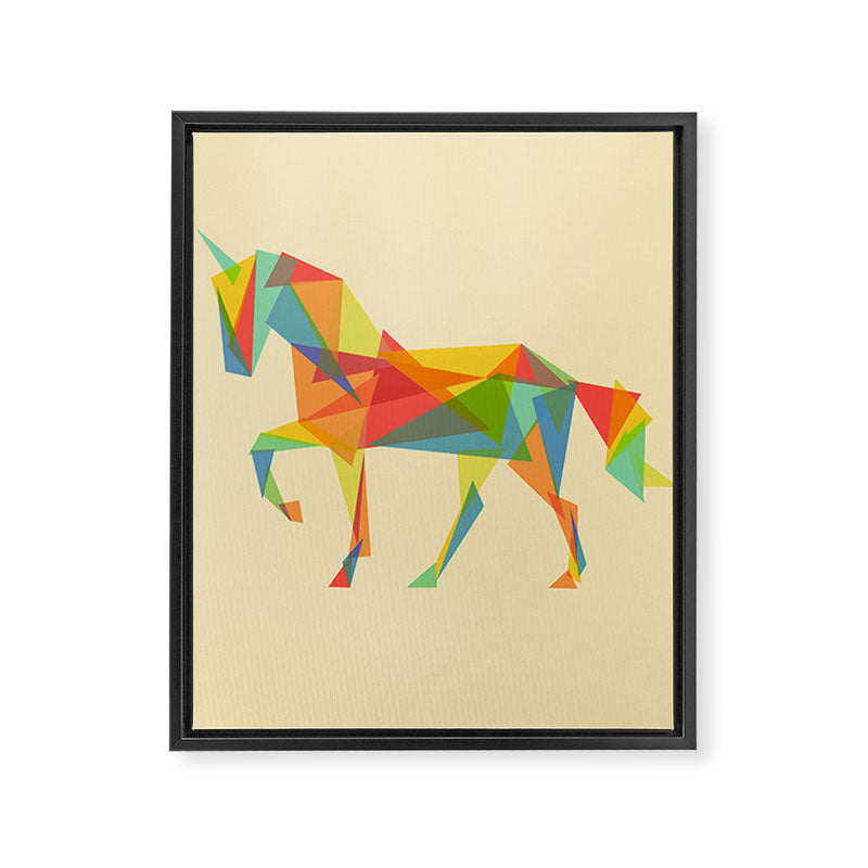Fractal Geometric Unicorn Framed Canvas Print Gallery Image 6
