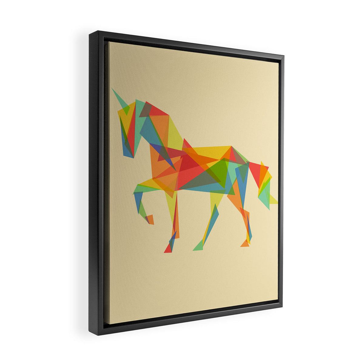 Fractal Geometric Unicorn Framed Canvas Print Gallery Image 2