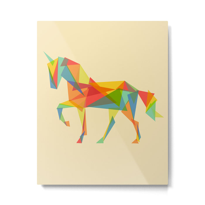 Fractal Geometric Unicorn Metal Print Gallery Image 1