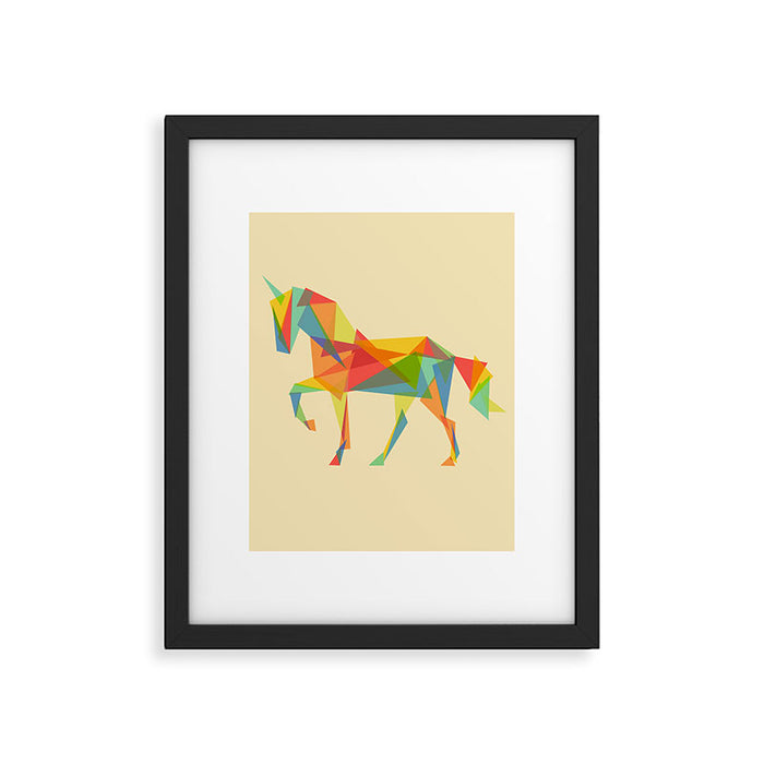 Fractal Geometric Unicorn Framed Art Print Gallery Image 1