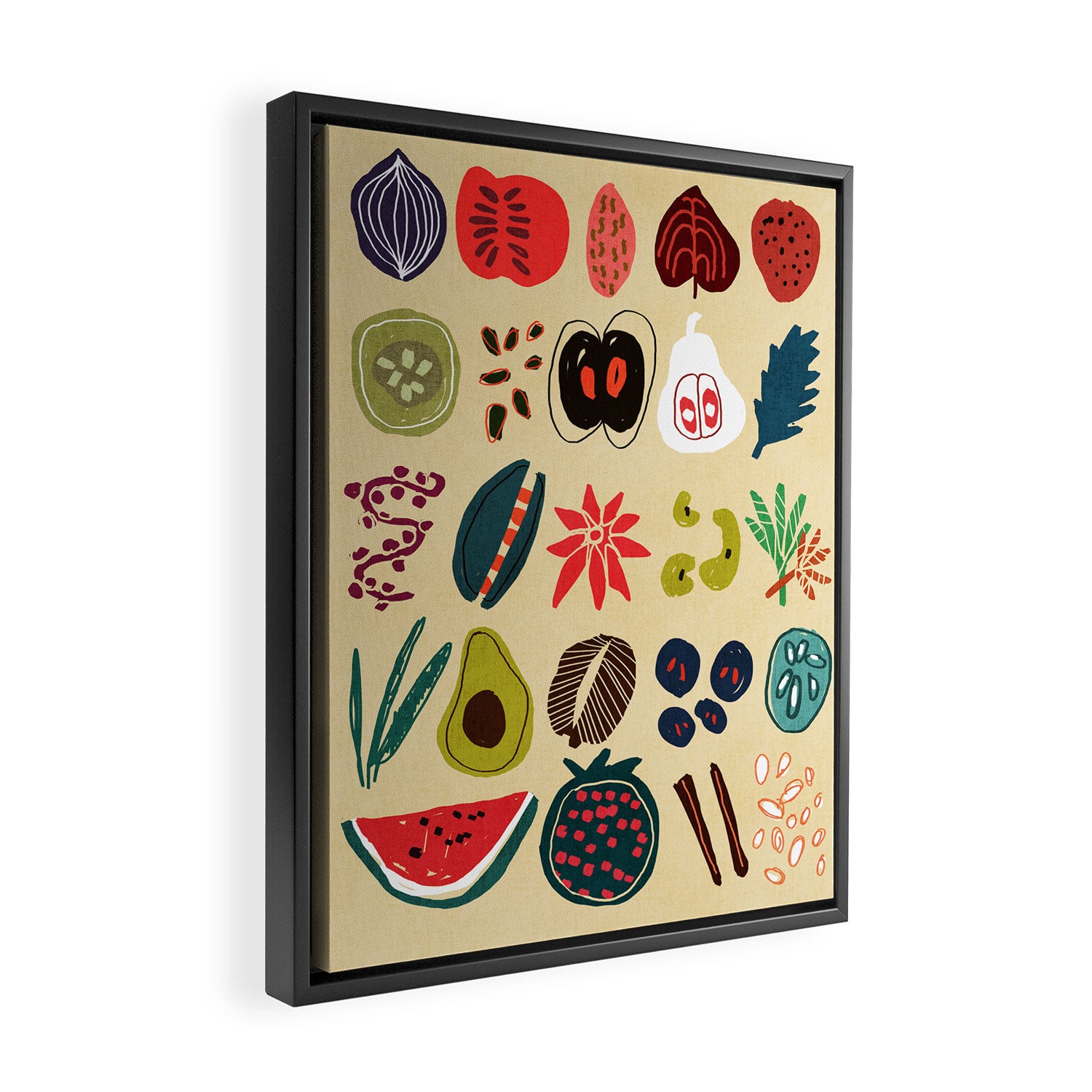 Fruit and Spice Rack Framed Canvas Print Gallery Image 2