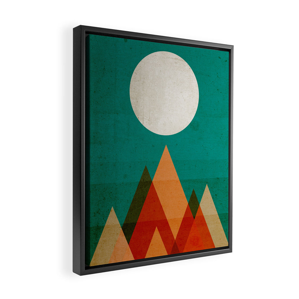 Full moon over Sahara desert Framed Canvas Print Gallery Image 2