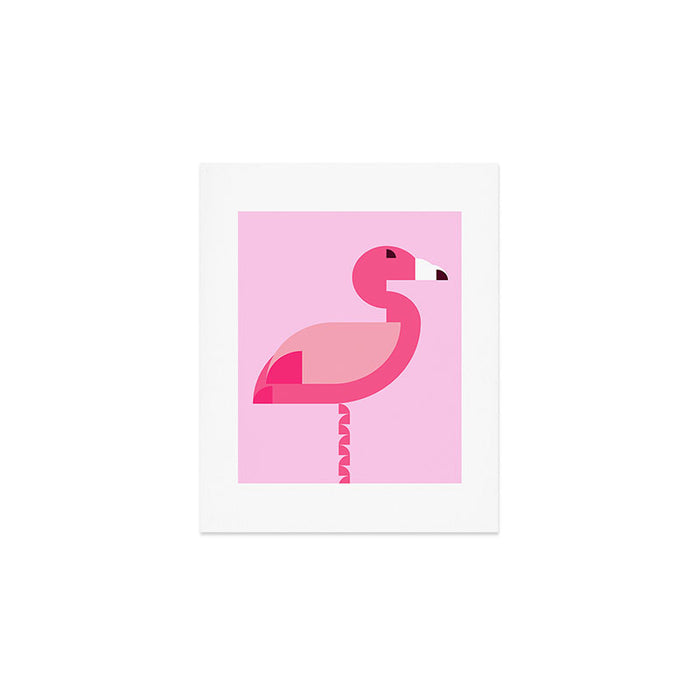 Geometric flamingo Art Print Gallery Image 1