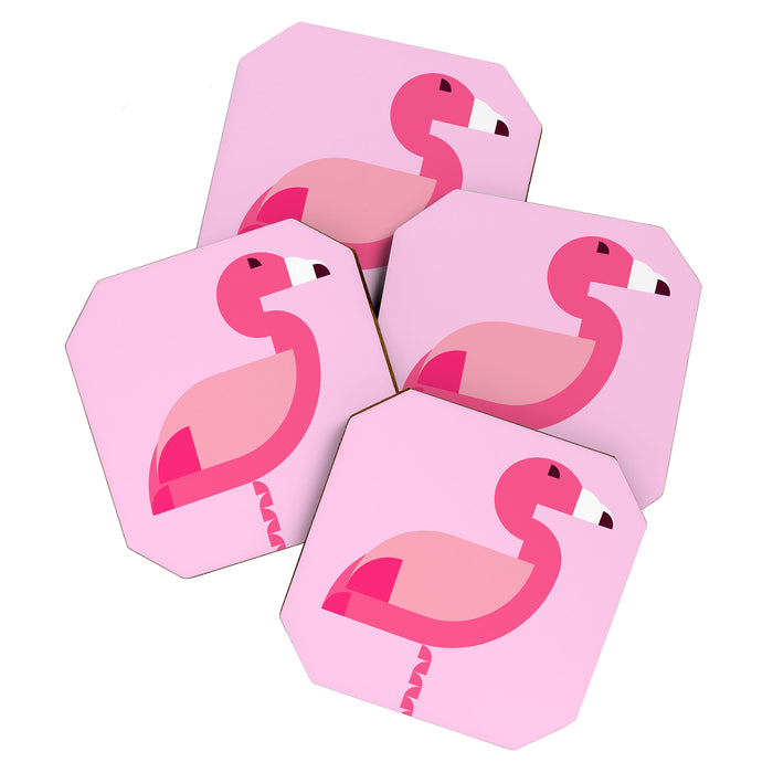 Geometric flamingo Coaster Gallery Image 1