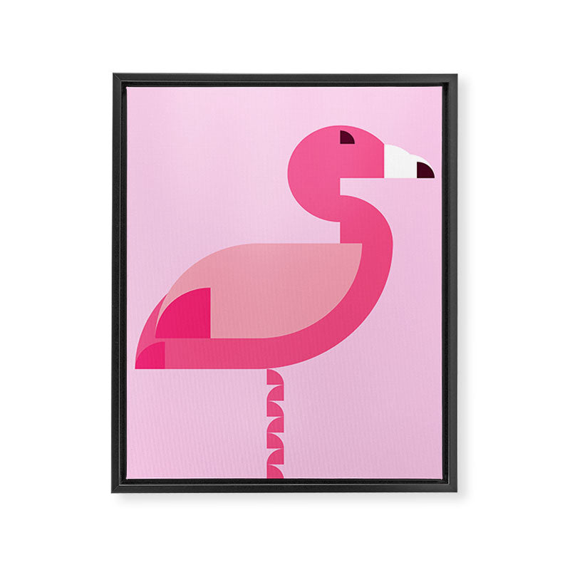Geometric flamingo Framed Canvas Print Gallery Image 8